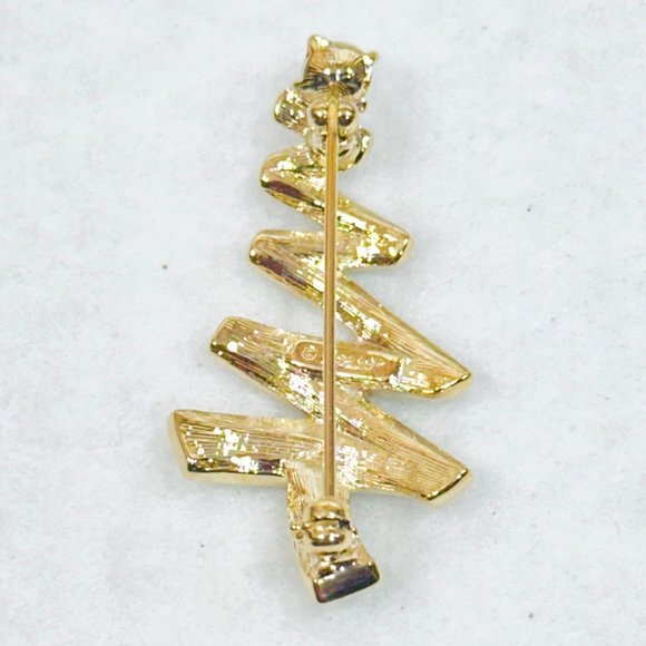 Vintage 1990s Monet Christmas Tree Brooch - NOS with Box - Picture 3 of 5